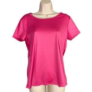 Daisy Fuentes Pink‎ Active T-Shirt Lattice-Back Short Sleeve Women's Medium